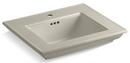 24-1/2 x 20-3/4 in. 1 Hole 1-Bowl Pedestal or Console Mount Fireclay Rectangular Bathroom Sink in Sandbar