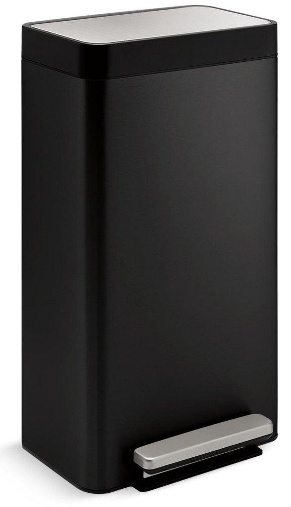 KOHLER Black Stainless Loft Step Trash Can in Black Stainless 
