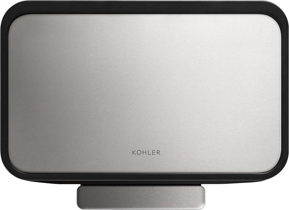 KOHLER Black Stainless Loft Step Trash Can in Black Stainless 