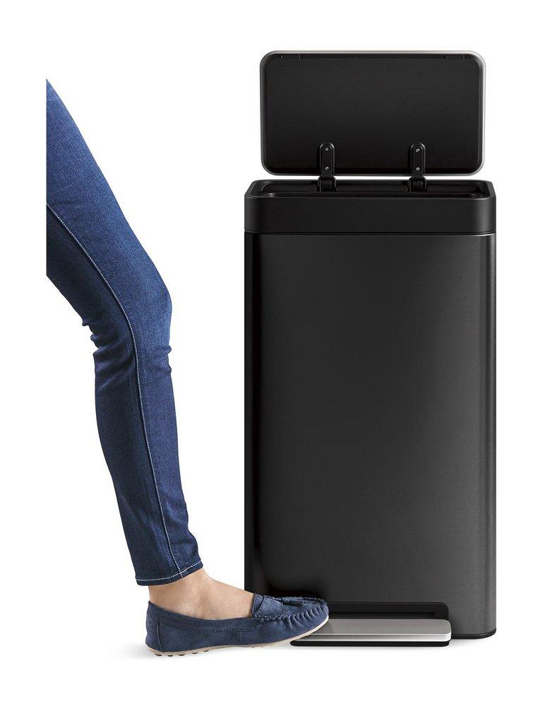 KOHLER Black Stainless Loft Step Trash Can in Black Stainless 