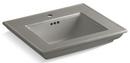 24-1/2 x 20-3/4 in. 1 Hole 1-Bowl Pedestal or Console Mount Fireclay Rectangular Bathroom Sink in Cashmere