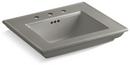 24-1/2 x 20-3/4 in. 3 Hole 1-Bowl Pedestal or Console Mount Fireclay Rectangular Bathroom Sink in Cashmere