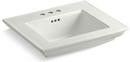 24-1/2 x 20-3/4 in. 3 Hole 1-Bowl Pedestal or Console Mount Fireclay Rectangular Bathroom Sink in Dune