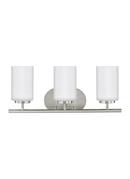 100W 3-Light Vanity Fixture with Cased Opal Etched Glass in Brushed Nickel