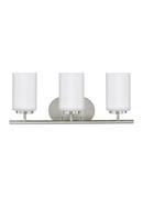 Visual Comfort & Co. Generation Lighting Brushed Nickel 100W 3-Light Medium E-26 Base Incandescent Wall or Bath Sconce 