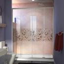 74-3/4 x 60 in. Semi-Framed Sliding Shower Door with Base Kit in Brushed Nickel with White