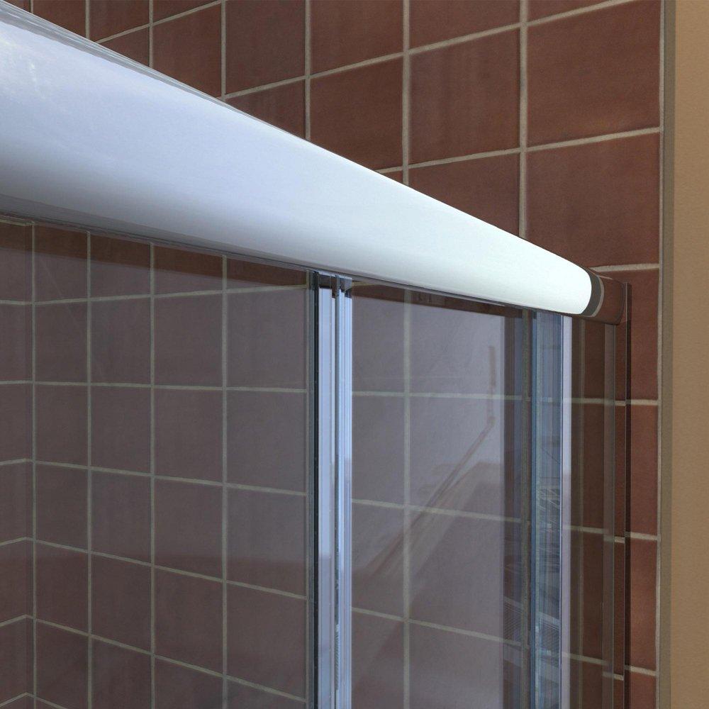 DreamLine Brushed Nickel 76-3/4 x 60 in. Semi-Framed Sliding Shower Door with Base Kit 