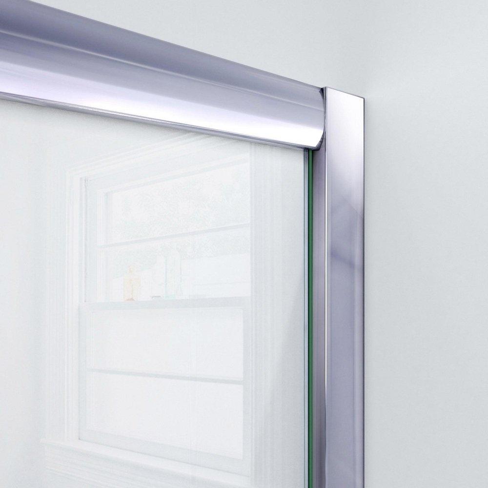 DreamLine Brushed Nickel 76-3/4 x 60 in. Semi-Framed Sliding Shower Door with Base Kit 