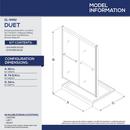 DreamLine Chrome/White 74-3/4 x 60 in. Semi-Framed Sliding Shower Door with Base Kit 