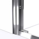 DreamLine Chrome/White 74-3/4 x 60 in. Semi-Framed Sliding Shower Door with Base Kit 