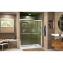 DreamLine Chrome/White 74-3/4 x 60 in. Semi-Framed Sliding Shower Door with Base Kit 