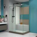 DreamLine Brushed Stainless Steel 76 x 48-3/8 in. Frameless Sliding Shower Enclosure 
