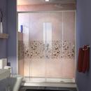 74-3/4 x 60 in. Framed Sliding Shower Door with Base Kit in Brushed Nickel with Biscuit