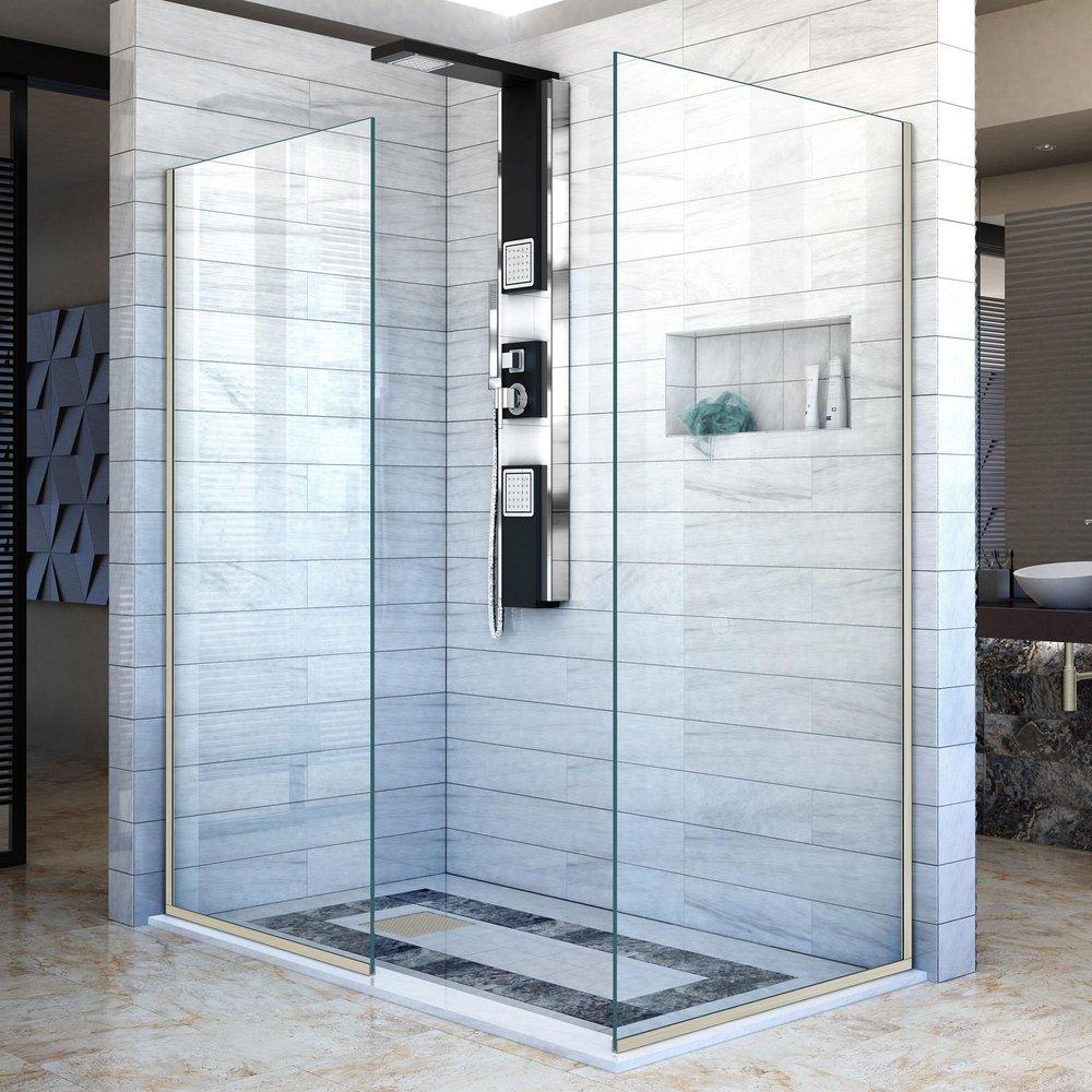 DreamLine Brushed Nickel 72 x 30 in. Frameless Shower Screen 