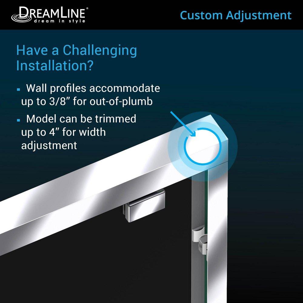 DreamLine Brushed Nickel/Biscuit 78-3/4 x 48 in. Semi-Framed Sliding Shower Door with Base Kit 