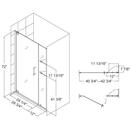 DreamLine Brushed Nickel 72 x 42-3/4 in. Frameless Pivot Shower Door 
