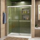 DreamLine Brushed Nickel/White 74-3/4 x 60 in. Semi-Framed Sliding Shower Door with Base Kit 