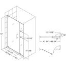 DreamLine Brushed Nickel 72 x 49-3/4 in. Frameless Pivot Shower Door 