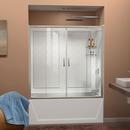 60 in. Tub & Shower Door in Brushed Nickel with White