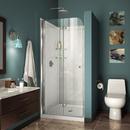 76-3/4 x 36 in. Frameless Bifold Shower Door with Base Kit in Chrome with White