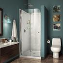 DreamLine Chrome/White 76-3/4 x 36 in. Frameless Bifold Shower Door with Base Kit 