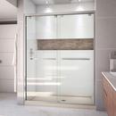 78-3/4 x 60 in. Semi-Framed Sliding Shower Door with Base Kit in Brushed Nickel with Biscuit