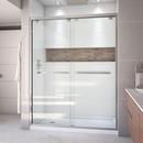 78-3/4 x 60 in. Semi-Framed Sliding Shower Door with Base Kit in Brushed Nickel with White