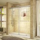DreamLine Brushed Nickel/White 78-3/4 x 60 in. Frameless Sliding Shower Door with Base Kit 