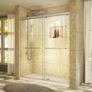 DreamLine Brushed Nickel/Biscuit 78-3/4 x 60 in. Frameless Sliding Shower Door with Base Kit 