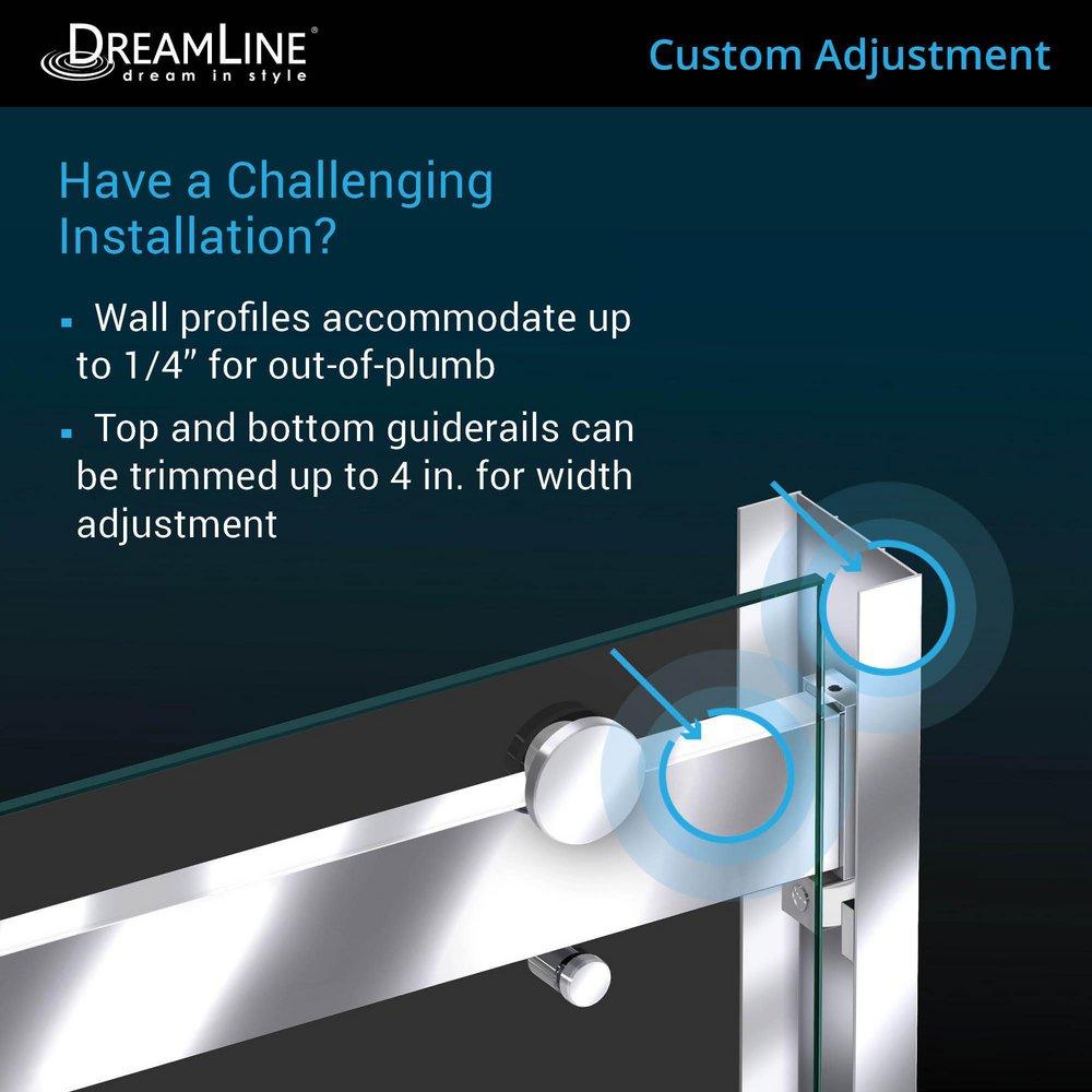 DreamLine Brushed Nickel Semi-frameless Sliding Shower Door 