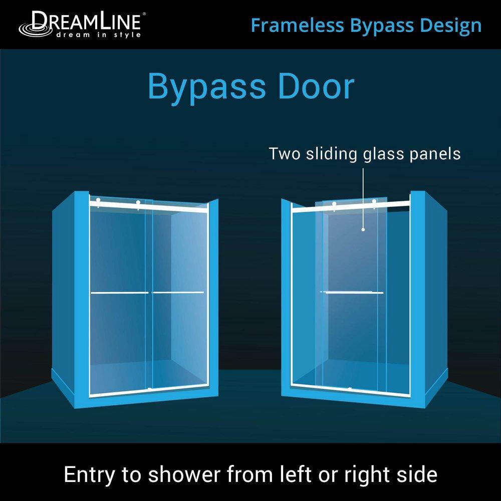 DreamLine Brushed Nickel Semi-frameless Sliding Shower Door 