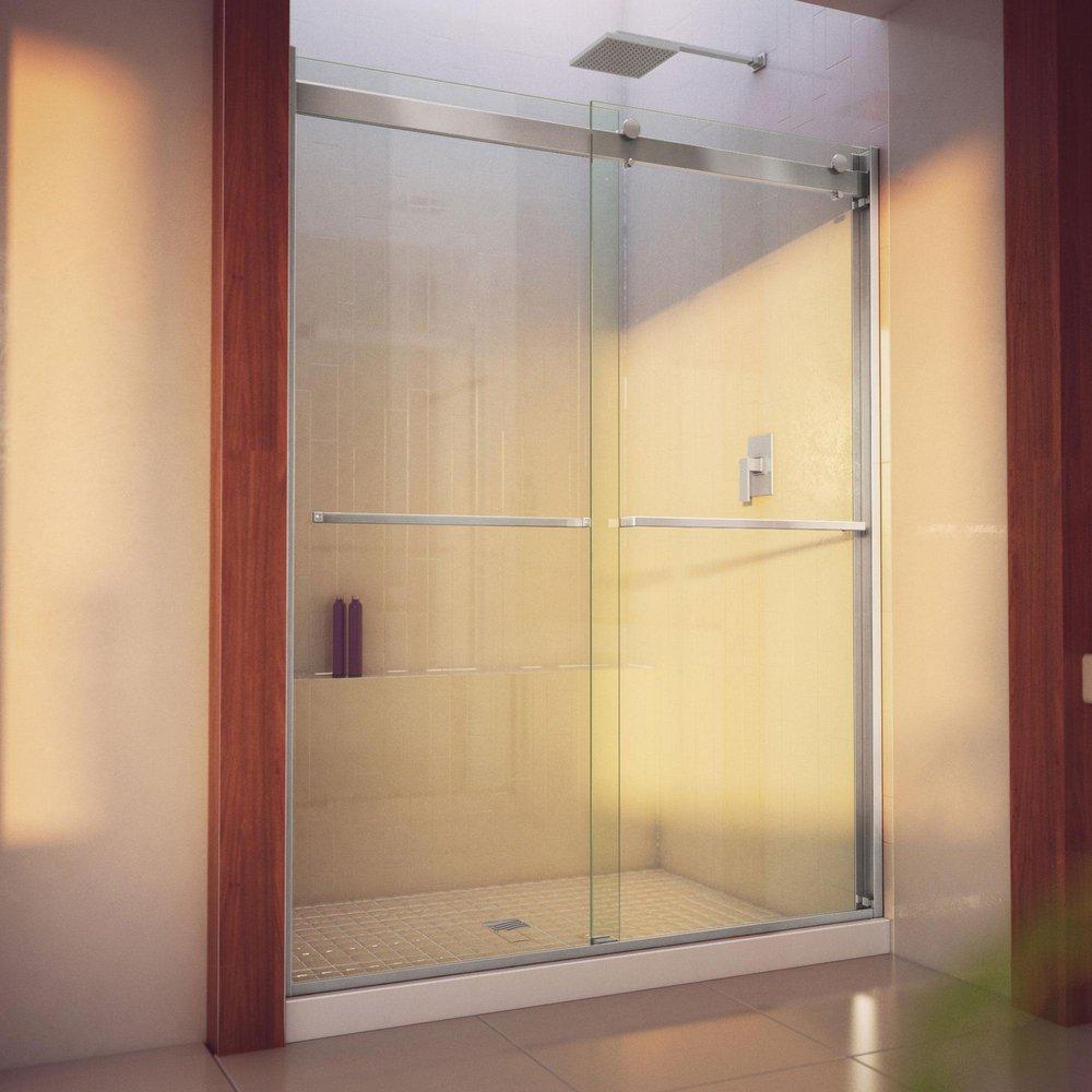 DreamLine Brushed Nickel Semi-frameless Sliding Shower Door 