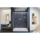 DreamLine Brushed Nickel 54 in. Semi-Frameless Sliding Shower Door with Clear Glass 