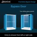 DreamLine Brushed Nickel/White 78-3/4 x 60 in. Frameless Sliding Shower Door with Base Kit 