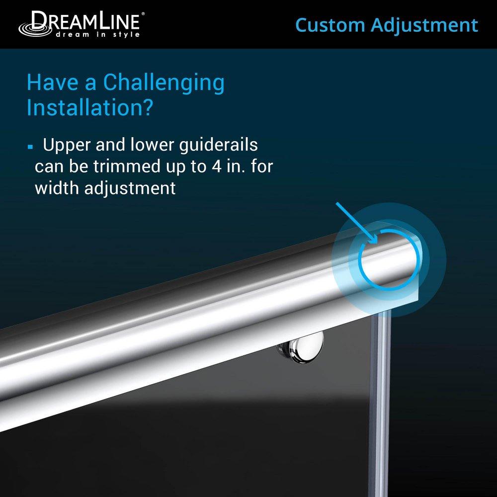 DreamLine Brushed Nickel/White 78-3/4 x 60 in. Frameless Sliding Shower Door with Base Kit 