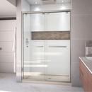 78-3/4 x 54 in. Semi-Framed Sliding Shower Door with Base Kit in Brushed Nickel with Biscuit
