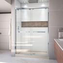 78-3/4 x 54 in. Semi-Framed Sliding Shower Door with Base Kit in Chrome with Biscuit