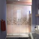 74-3/4 x 60 in. Framed Sliding Shower Door with Base Kit in Brushed Nickel with Biscuit