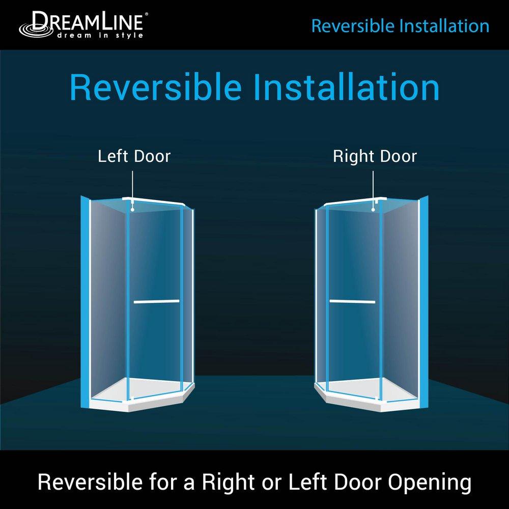 DreamLine Chrome 38 x 38 in. Frameless Pivot Shower Enclosure with Clear Glass 