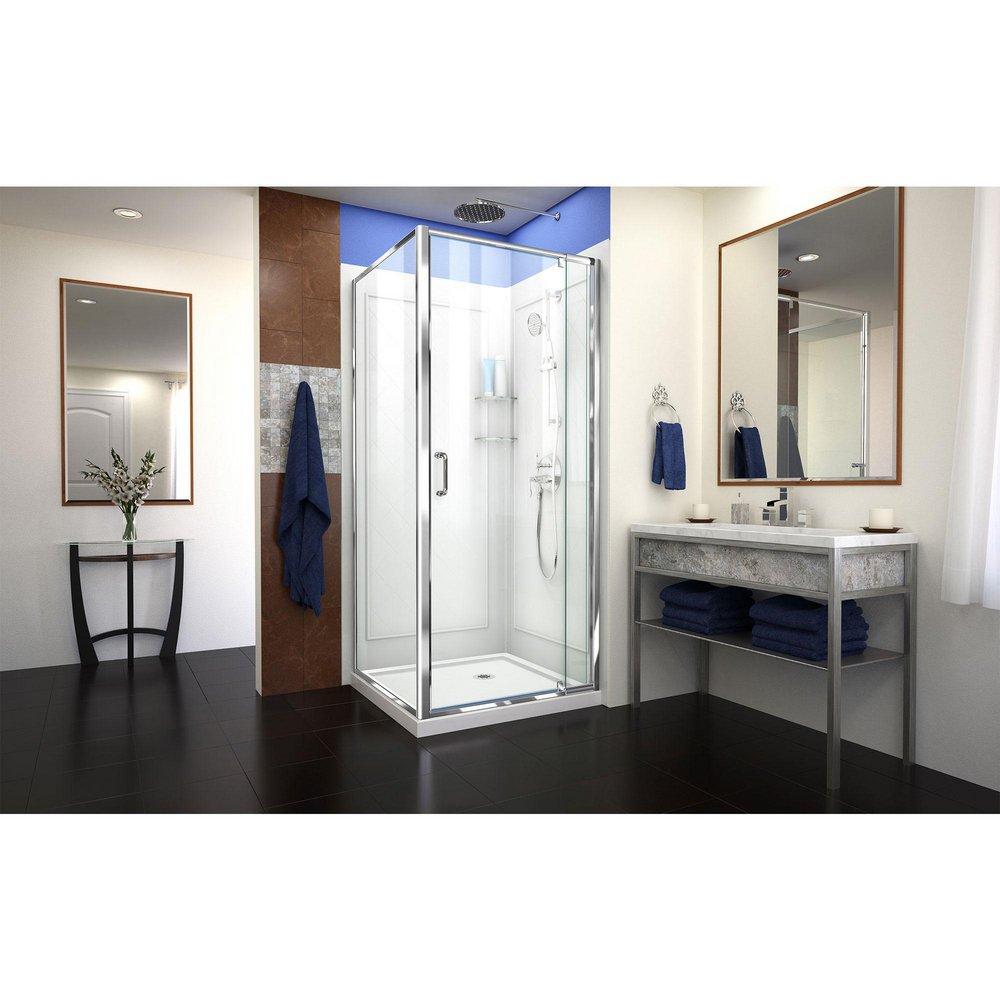 DreamLine Chrome 32 x 76-3/4 in. Shower Unit 