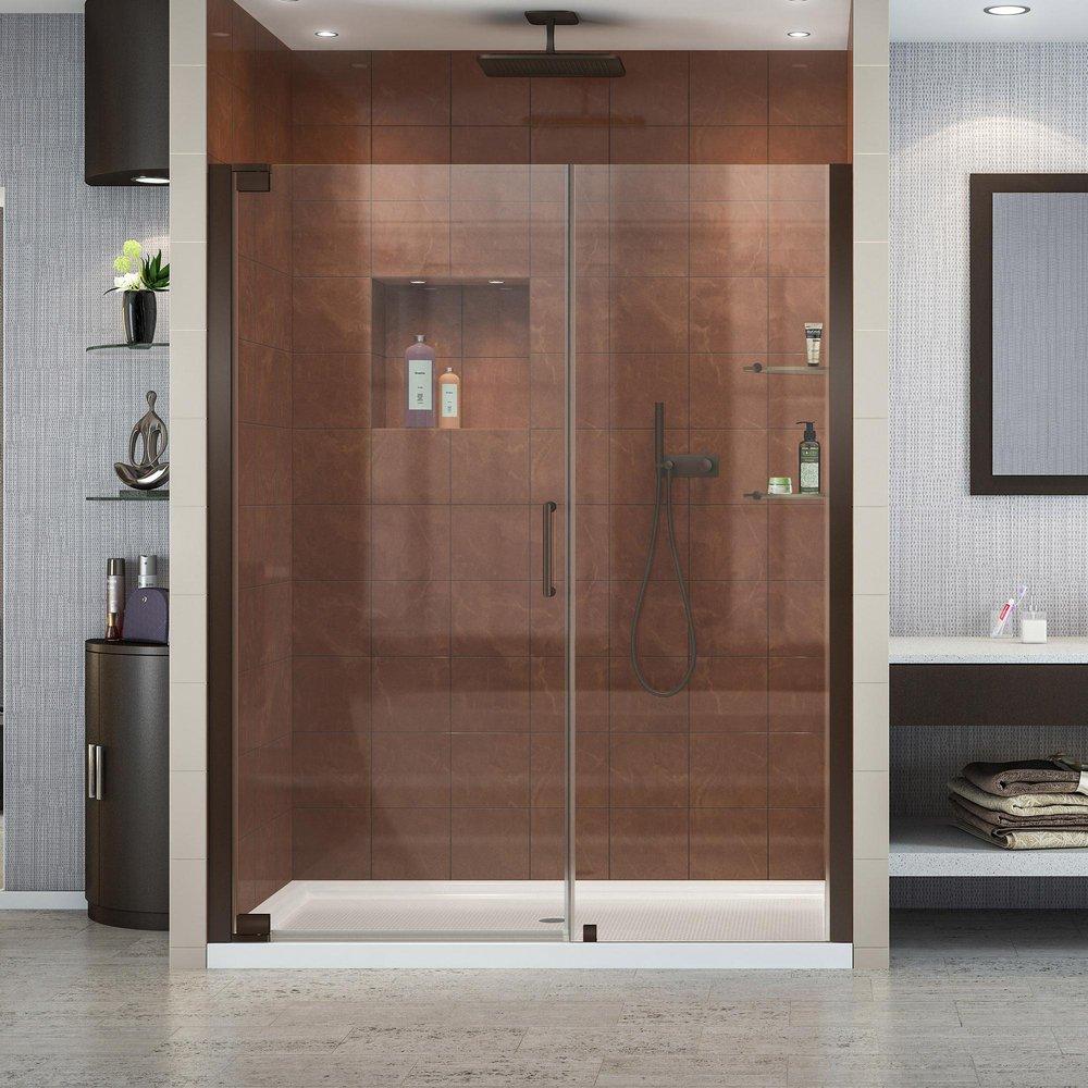 DreamLine Oil Rubbed Bronze 72 x 53 in. Frameless Pivot Shower Door 