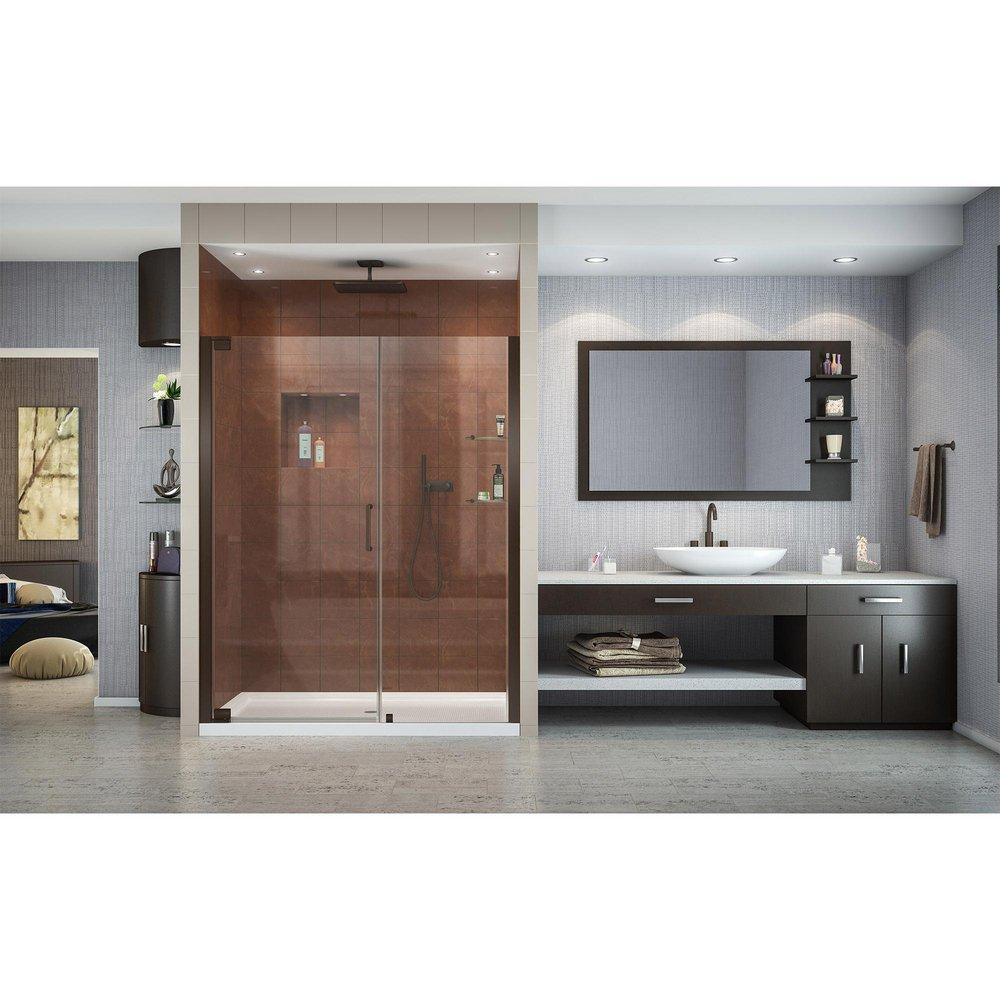 DreamLine Oil Rubbed Bronze 72 x 53 in. Frameless Pivot Shower Door 