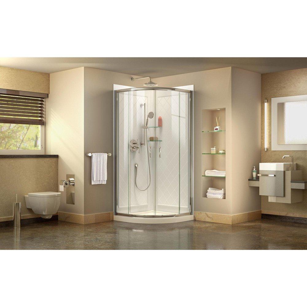DreamLine Chrome 36 x 36 x 76-3/4 in. Corner Shower Unit 