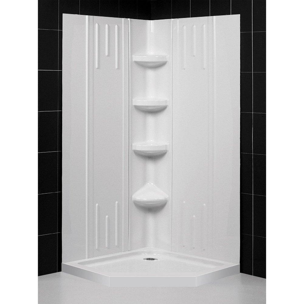 DreamLine White 36 x 36 in. Neo-angle Shower Base 
