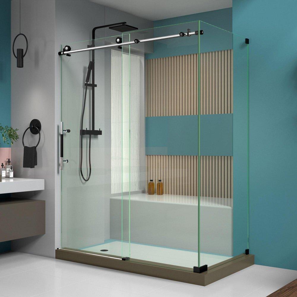 DreamLine Tuxedo 76 x 34-1/2 in. Frameless Sliding Shower Door 