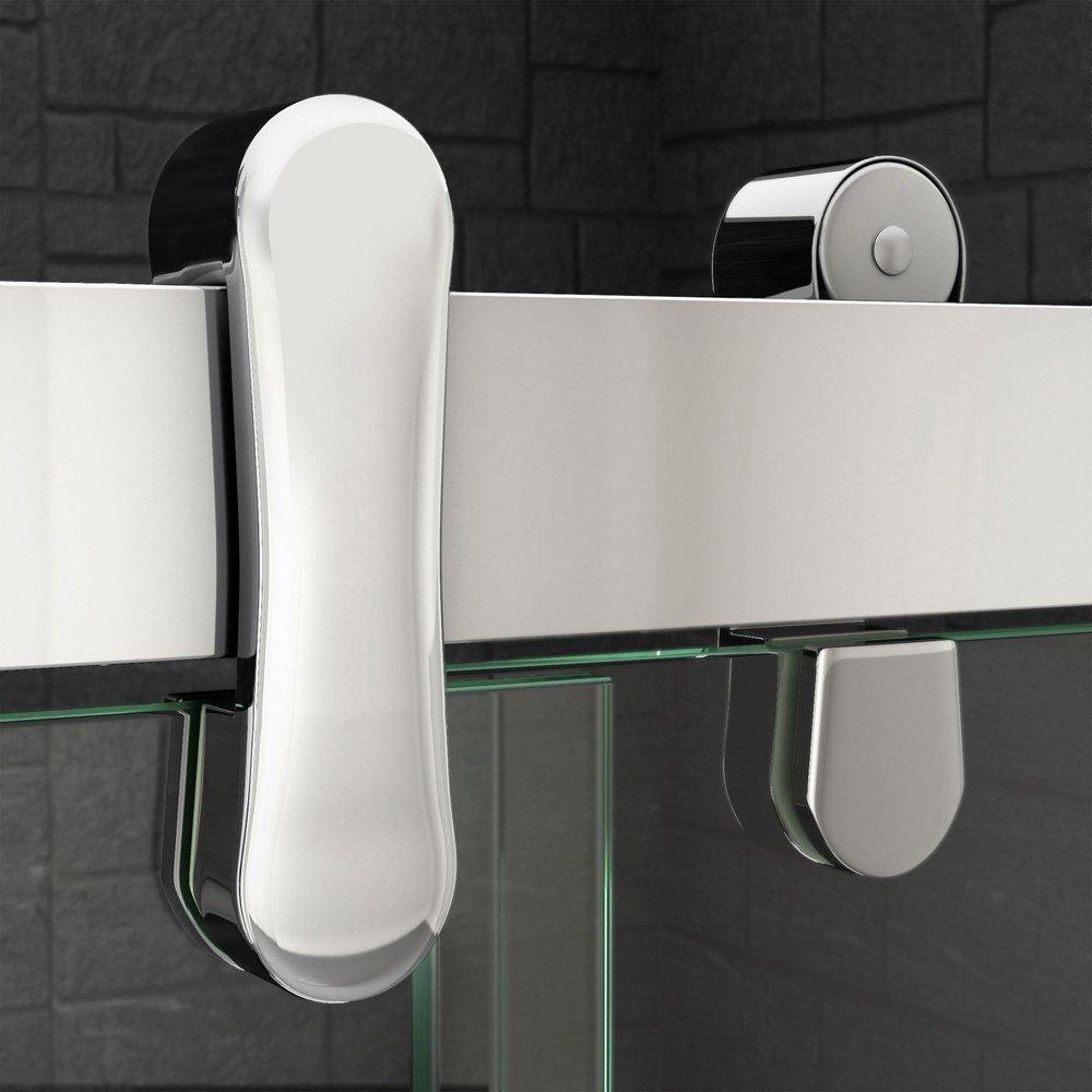 DreamLine Polished Stainless Steel 77-3/8 x 60 in. Semi-Framed Sliding Shower Door 