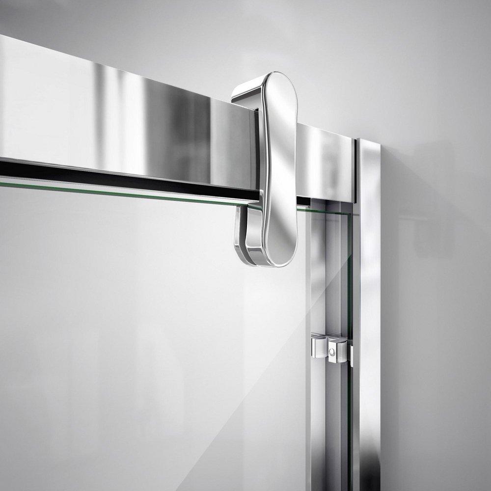 DreamLine Polished Stainless Steel 77-3/8 x 60 in. Semi-Framed Sliding Shower Door 