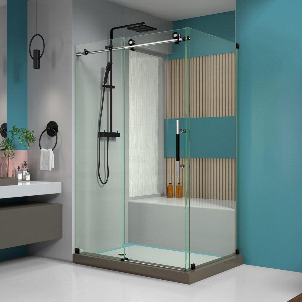 DreamLine Tuxedo 76 x 34-1/2 in. Frameless Sliding Shower Door 