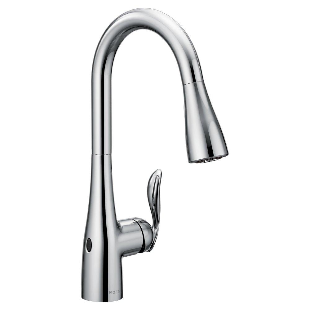 Moen Chrome Single Handle Pull Down Touchless Kitchen Faucet with Power Clean, Reflex and MotionSense Wave Technology 