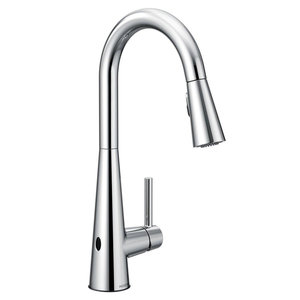 Moen Chrome Single Handle Pull Down Touchless Kitchen Faucet with Power Clean, Reflex and MotionSense Wave Technology 
